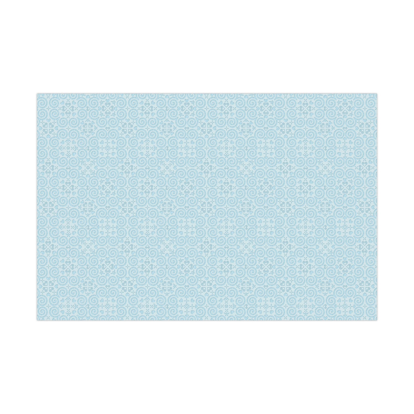 Gift Wrap Papers - Hmong Inspired - Debossed Leaf Pattern - Baby Blue Theme
