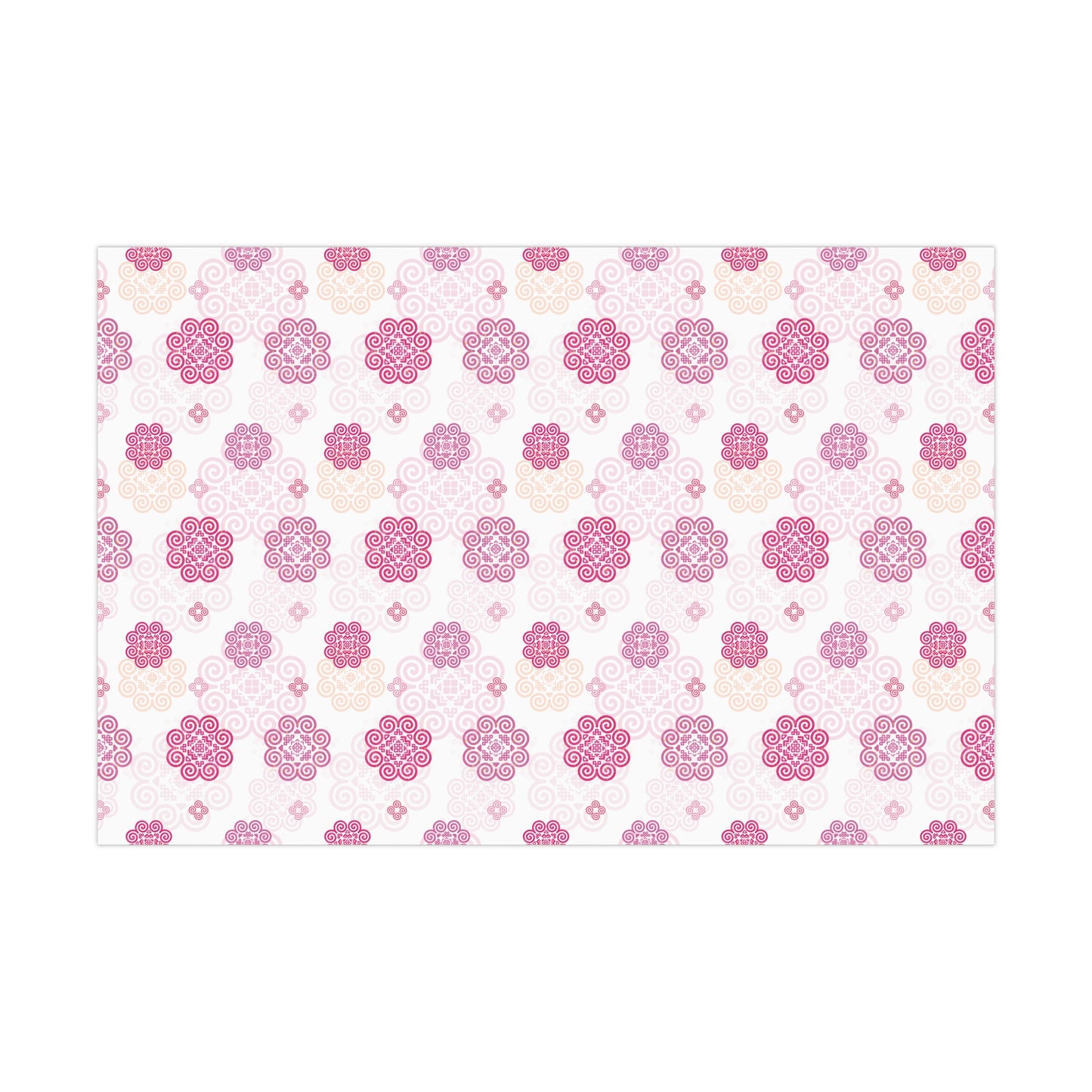 Gift Wrap Papers - Hmong Inspired - Pink Theme - Silhouette Pattern BG