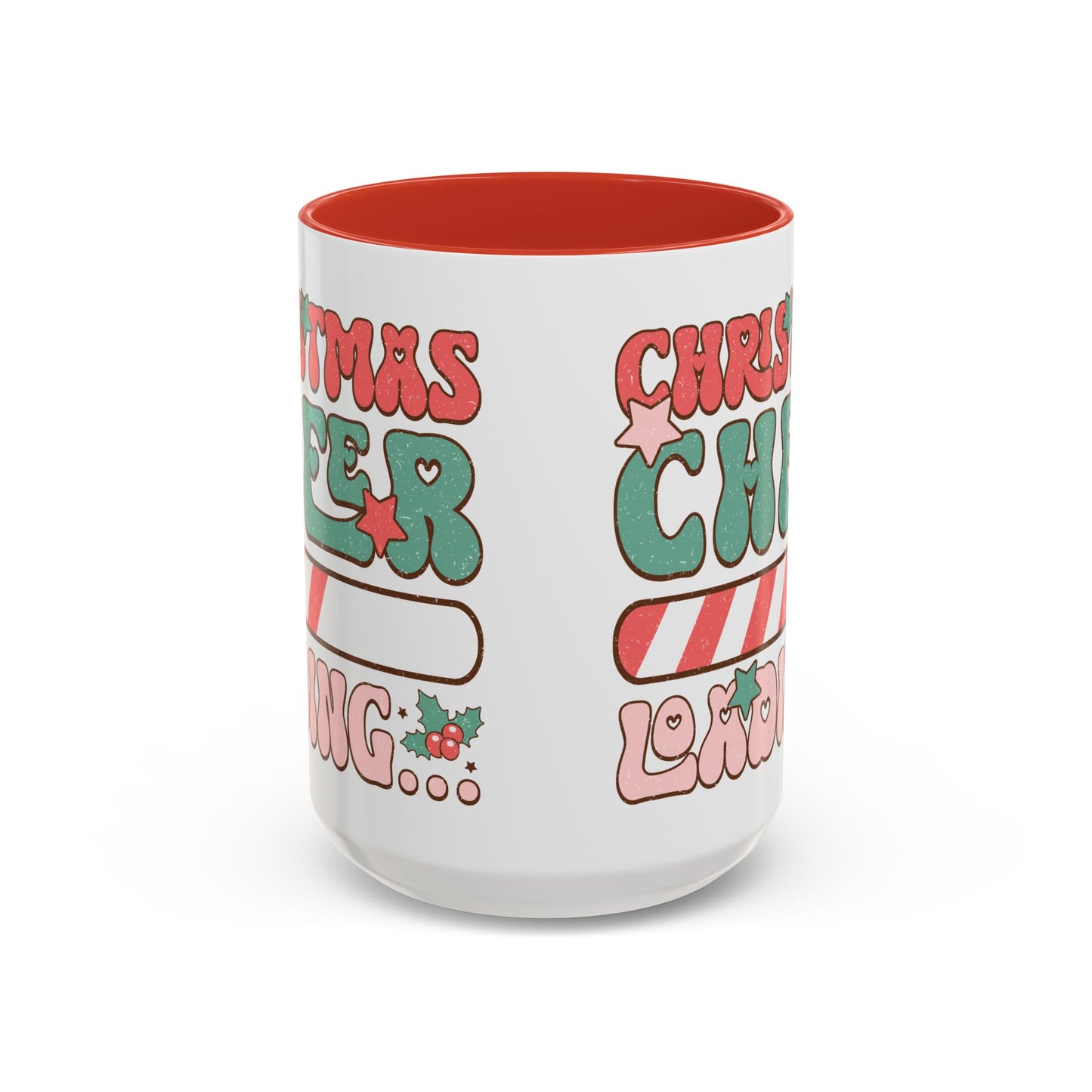 Accent Coffee Mug (11, 15oz) - Christmas Cheer Loading - Retro Vintage Theme Style