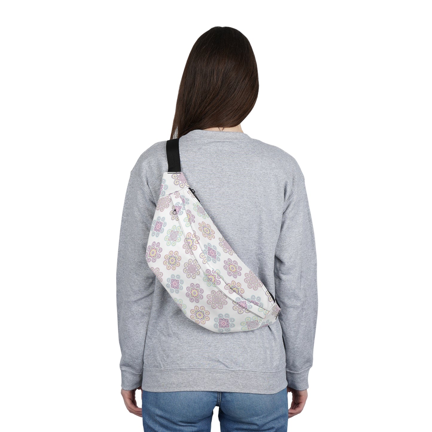 Large Fanny Pack - Hmong Inspired Design - White BG
