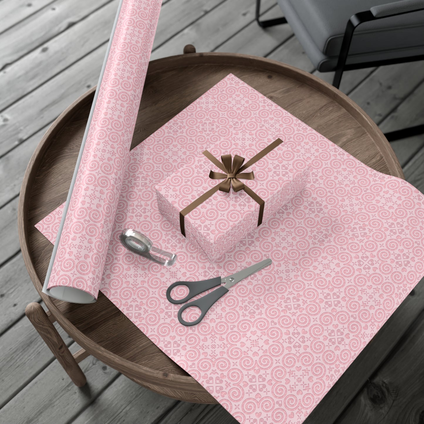 Gift Wrap Papers - Hmong Inspired - Debossed Leaf Pattern - Pink Theme