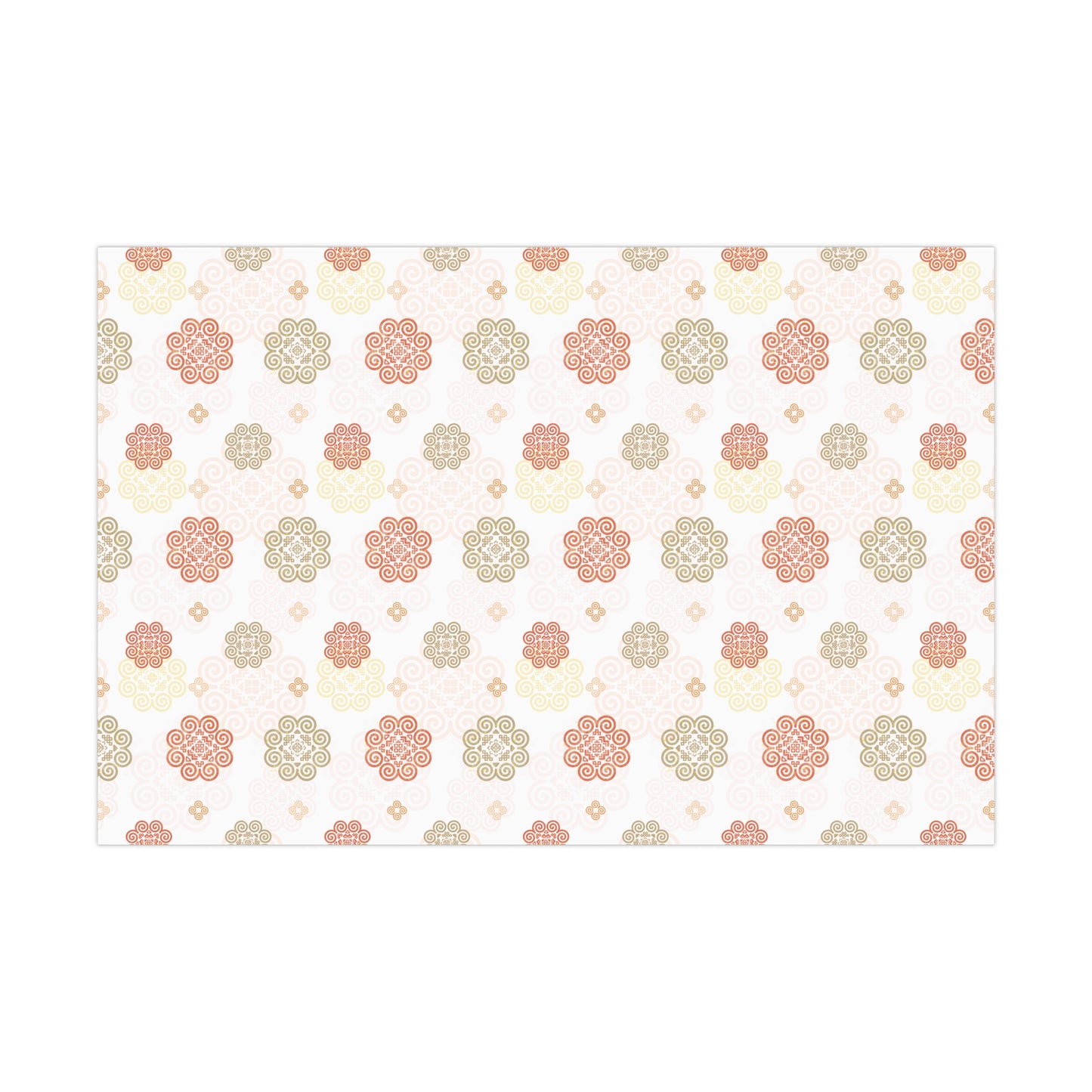 Gift Wrap Papers - Hmong Inspired - Fall Theme - Silhouette Pattern BG
