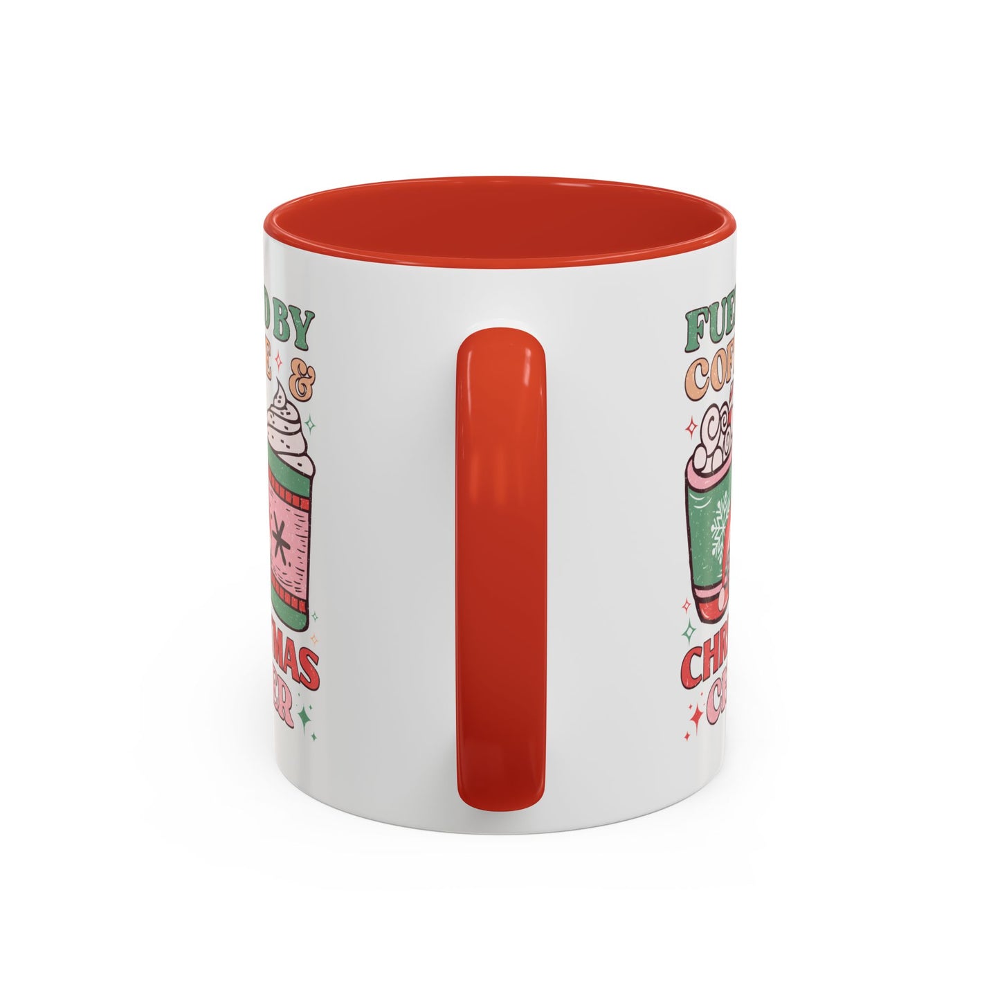 Coffee Mug Cup (11, 15oz) - Fueled by Coffee and Christmas Cheer - Retro Style Theme