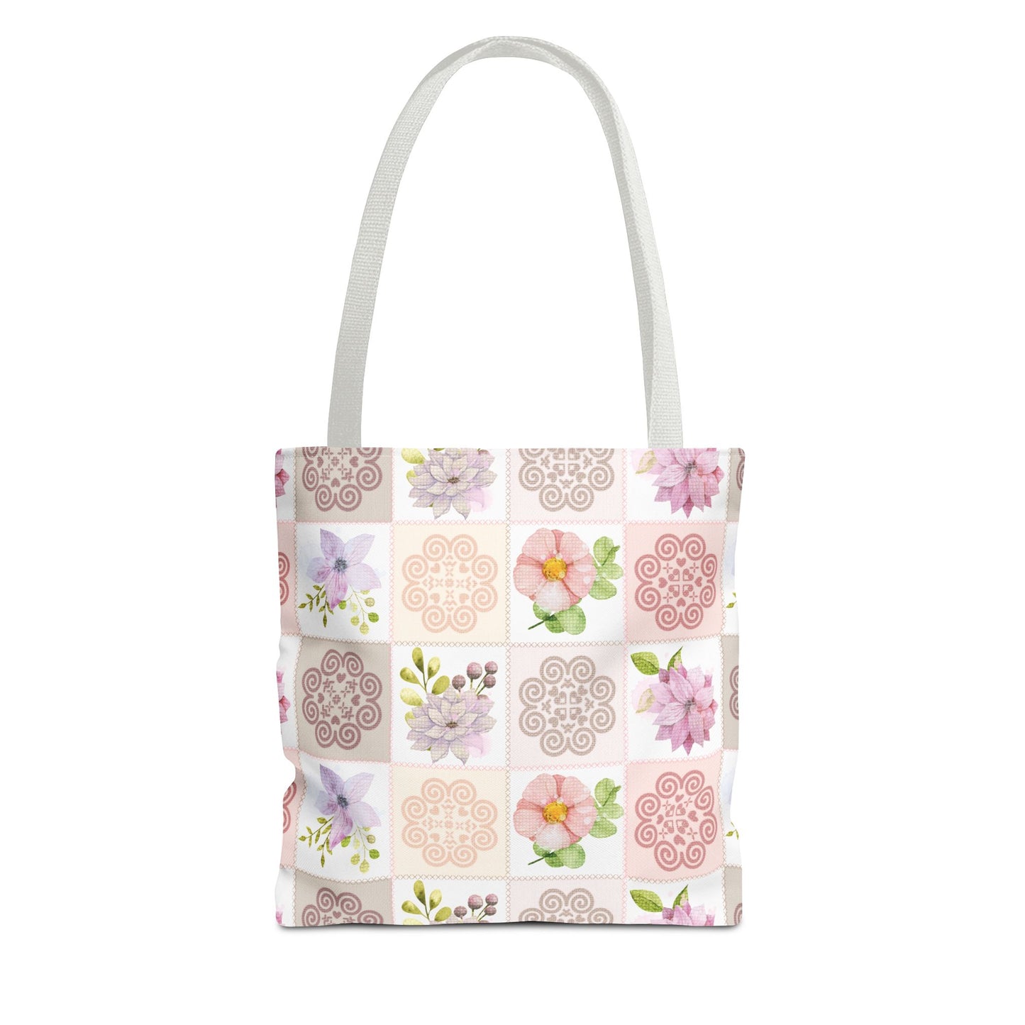 Tote Bag (AOP) - Hmong Inspired Design - Fall Watercolor Theme - Patch Square Pattern