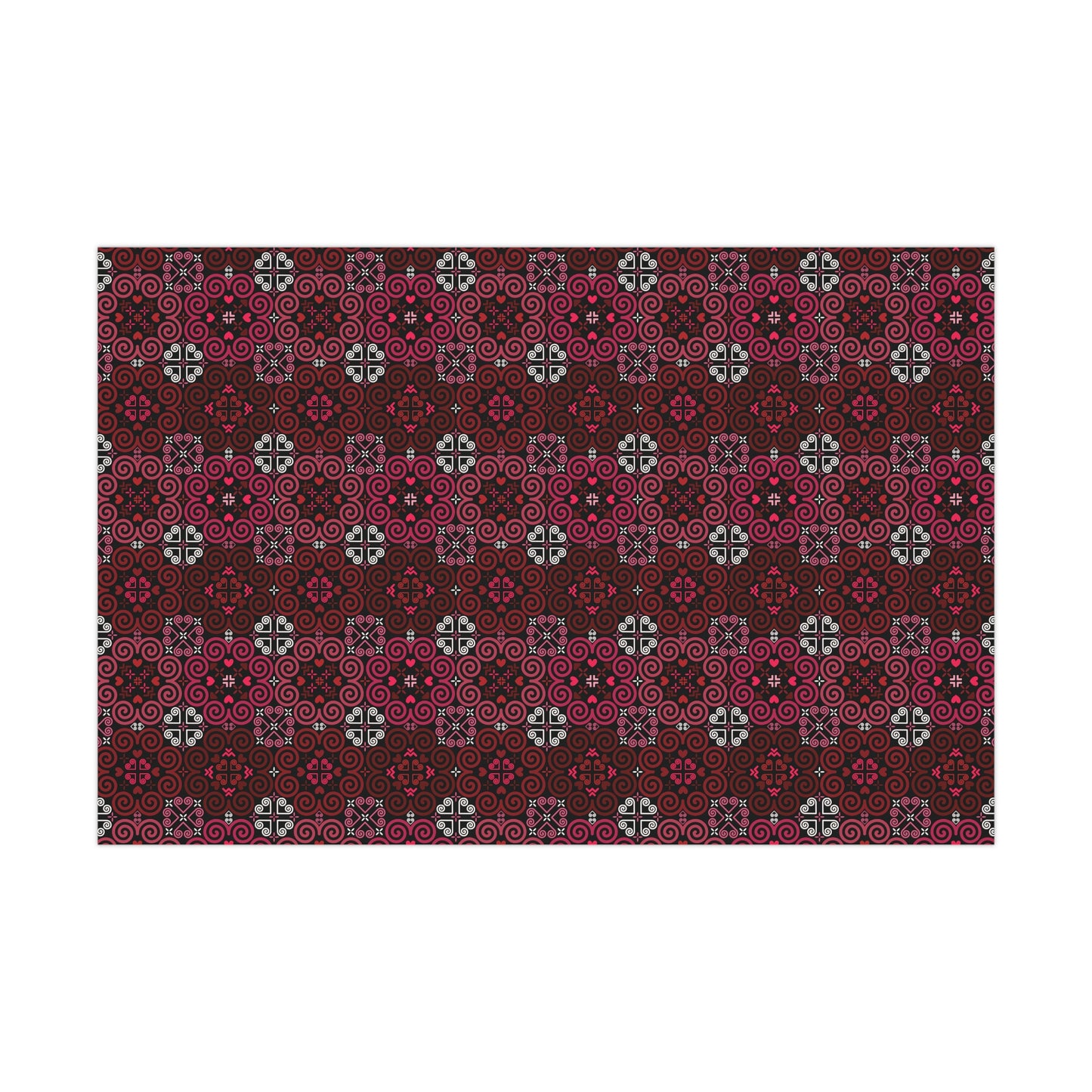 Gift Wrap Papers - Hmong Inspired - Cute Bright Colorful Bold Textured Watercolor - Bright Red Pink Theme