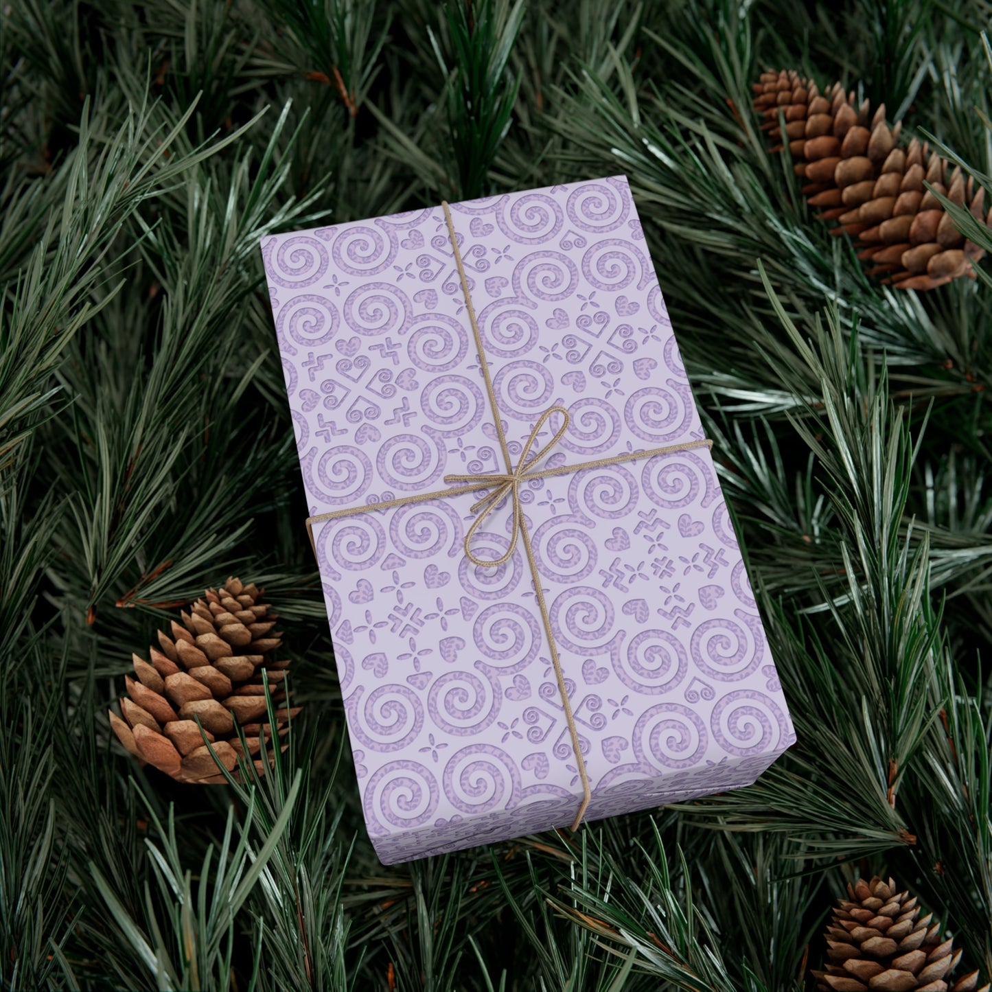 Gift Wrap Papers - Hmong Inspired - Debossed Leaf Pattern - Purple Theme