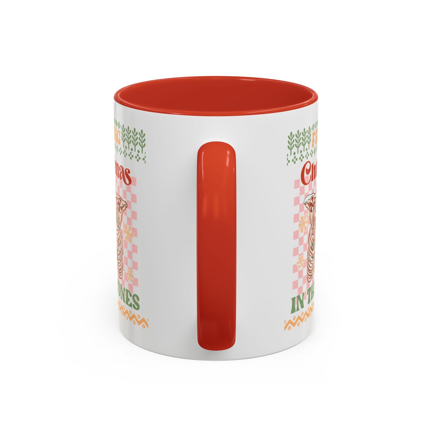 Coffee Mug Cup (11, 15oz) - Feeling Christmas in the Bones Retro Sweater Look Theme