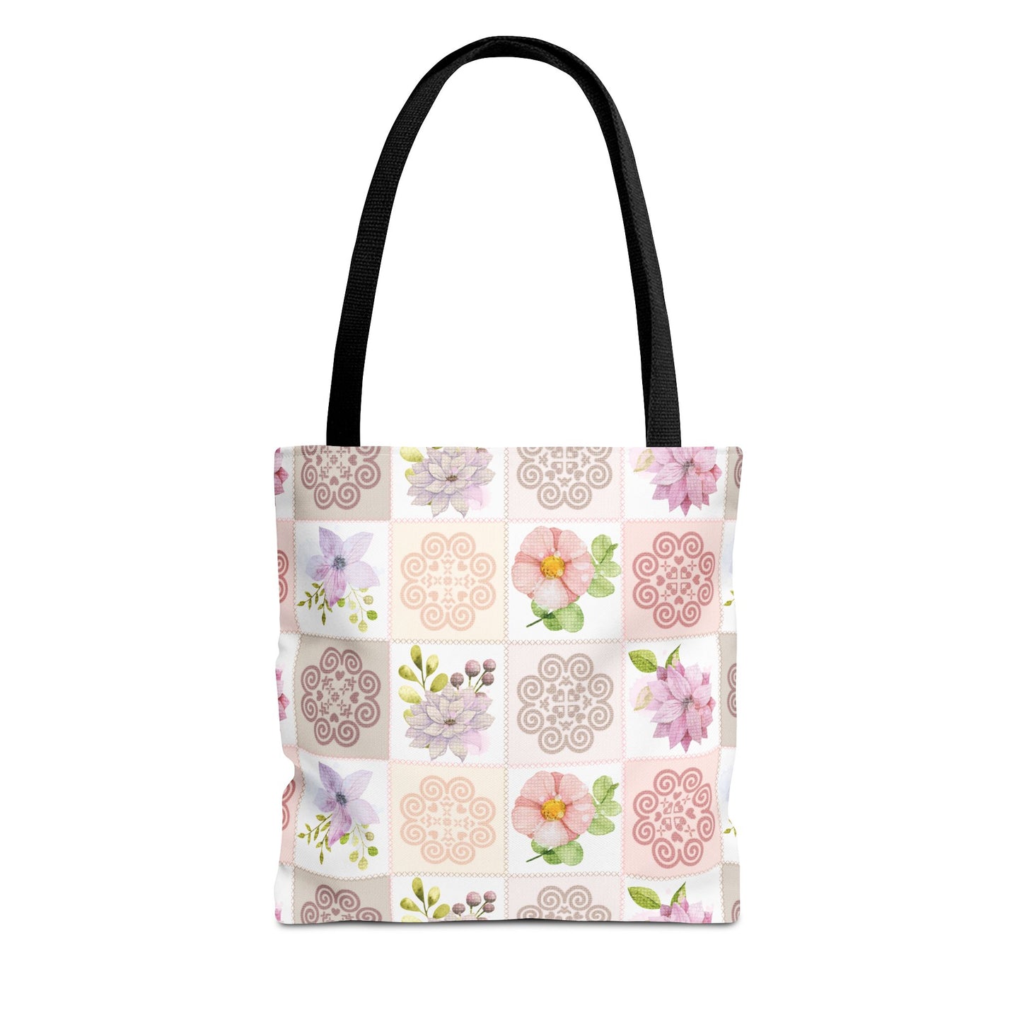 Tote Bag (AOP) - Hmong Inspired Design - Fall Watercolor Theme - Patch Square Pattern