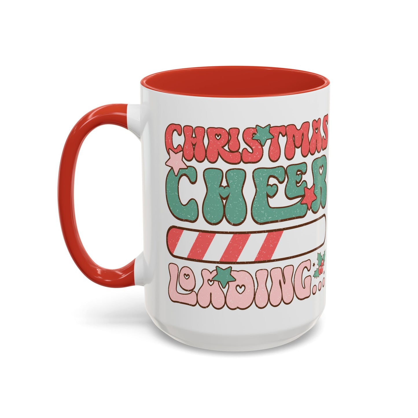 Accent Coffee Mug (11, 15oz) - Christmas Cheer Loading - Retro Vintage Theme Style
