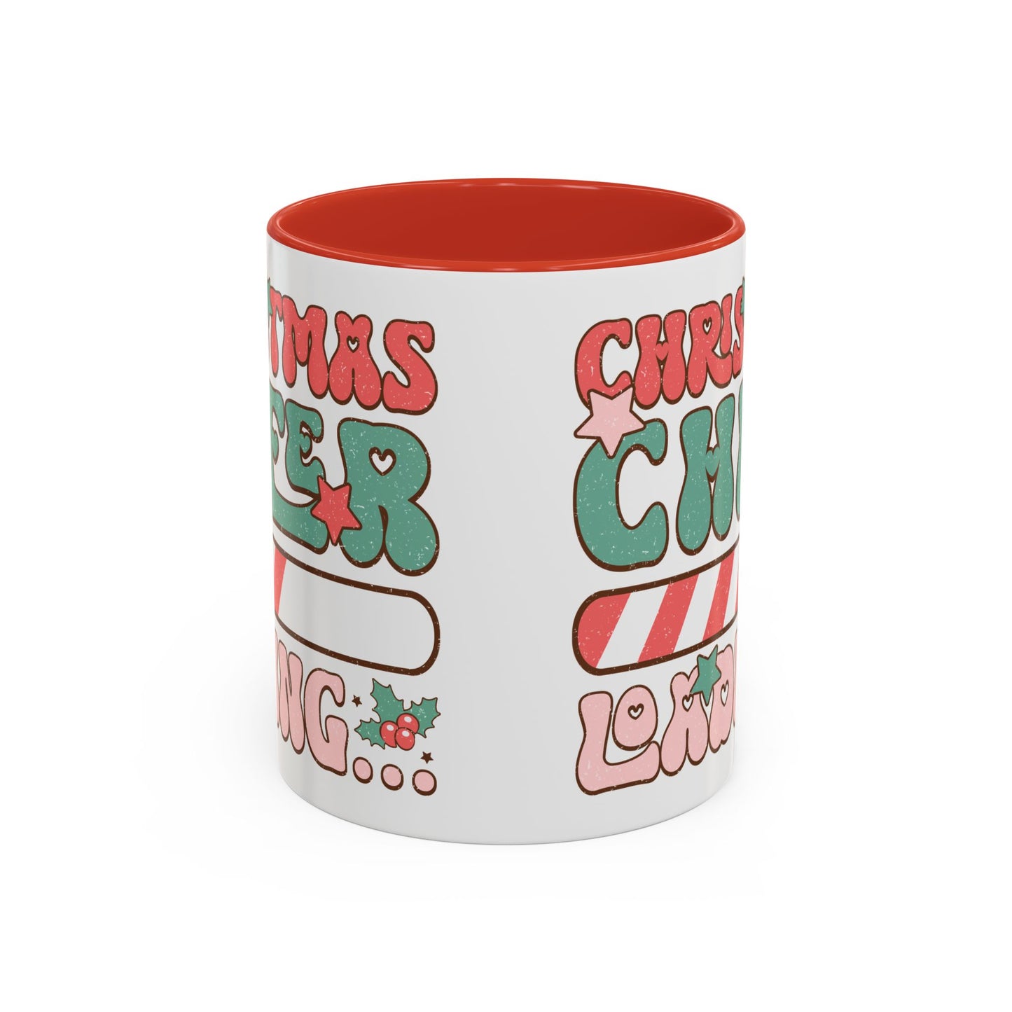 Accent Coffee Mug (11, 15oz) - Christmas Cheer Loading - Retro Vintage Theme Style