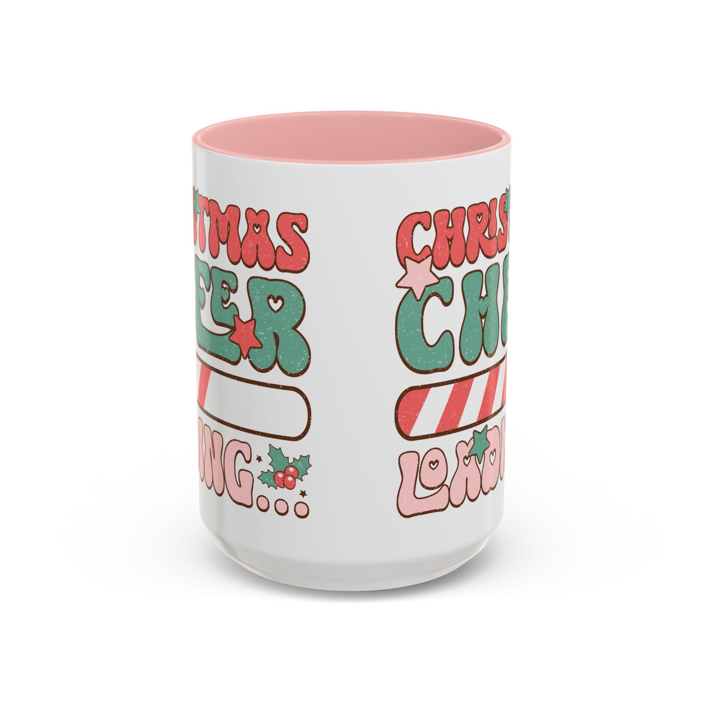 Accent Coffee Mug (11, 15oz) - Christmas Cheer Loading - Retro Vintage Theme Style