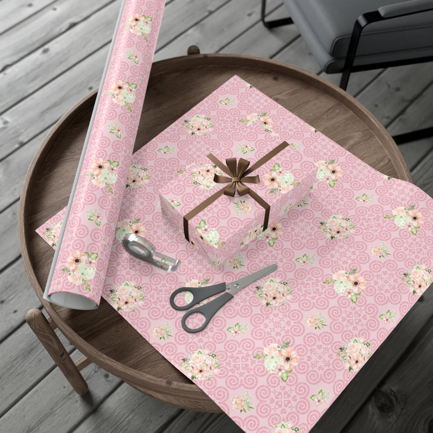 Gift Wrap Papers - Hmong Inspired - Floral Leaves Pattern - Pink Theme