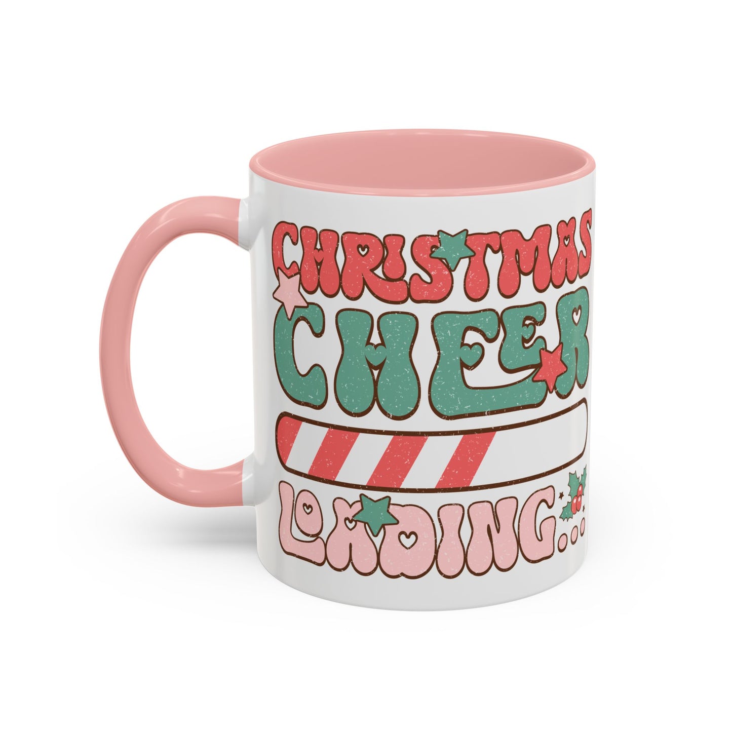 Accent Coffee Mug (11, 15oz) - Christmas Cheer Loading - Retro Vintage Theme Style