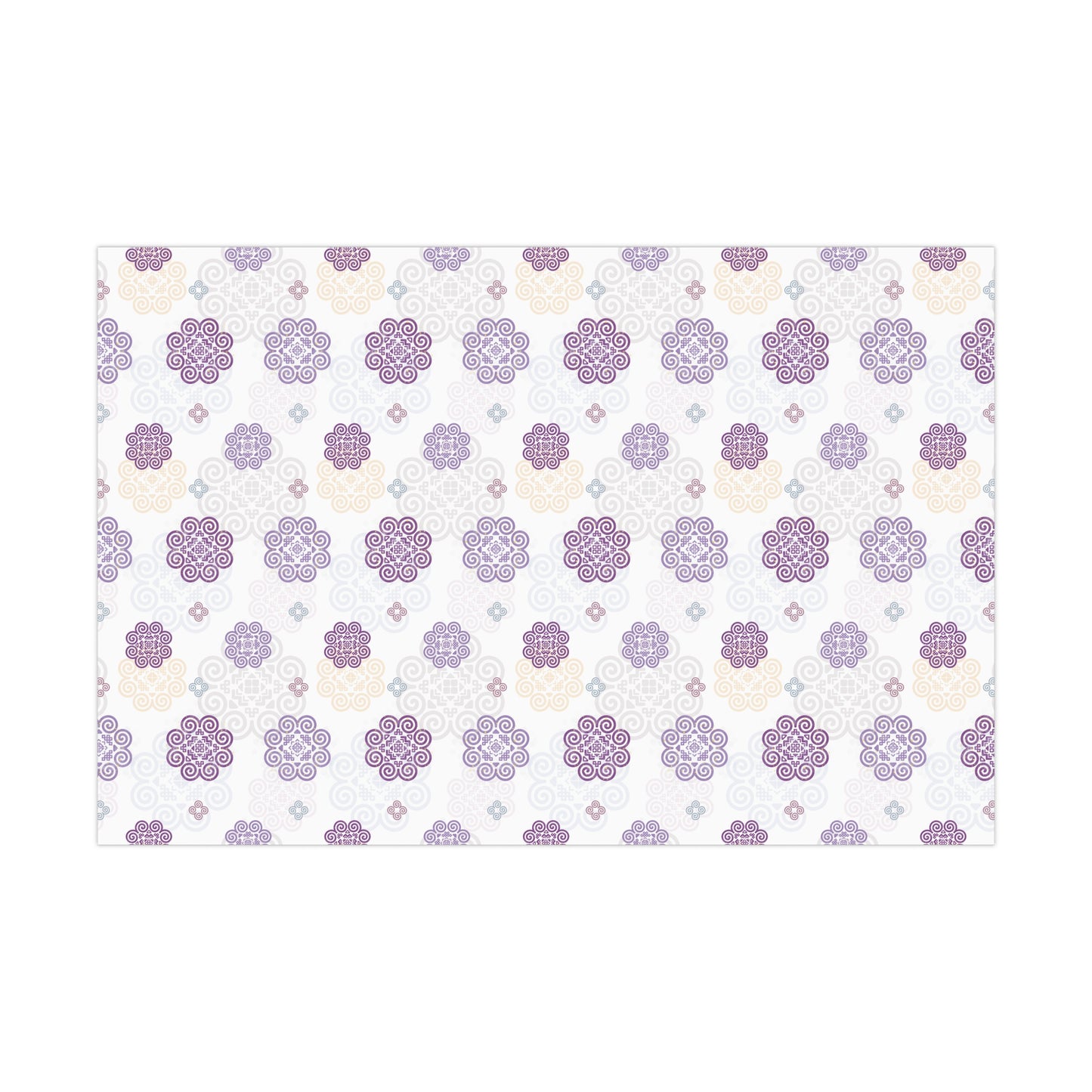 Gift Wrap Papers - Hmong Inspired - Purple Theme - Silhouette Pattern BG