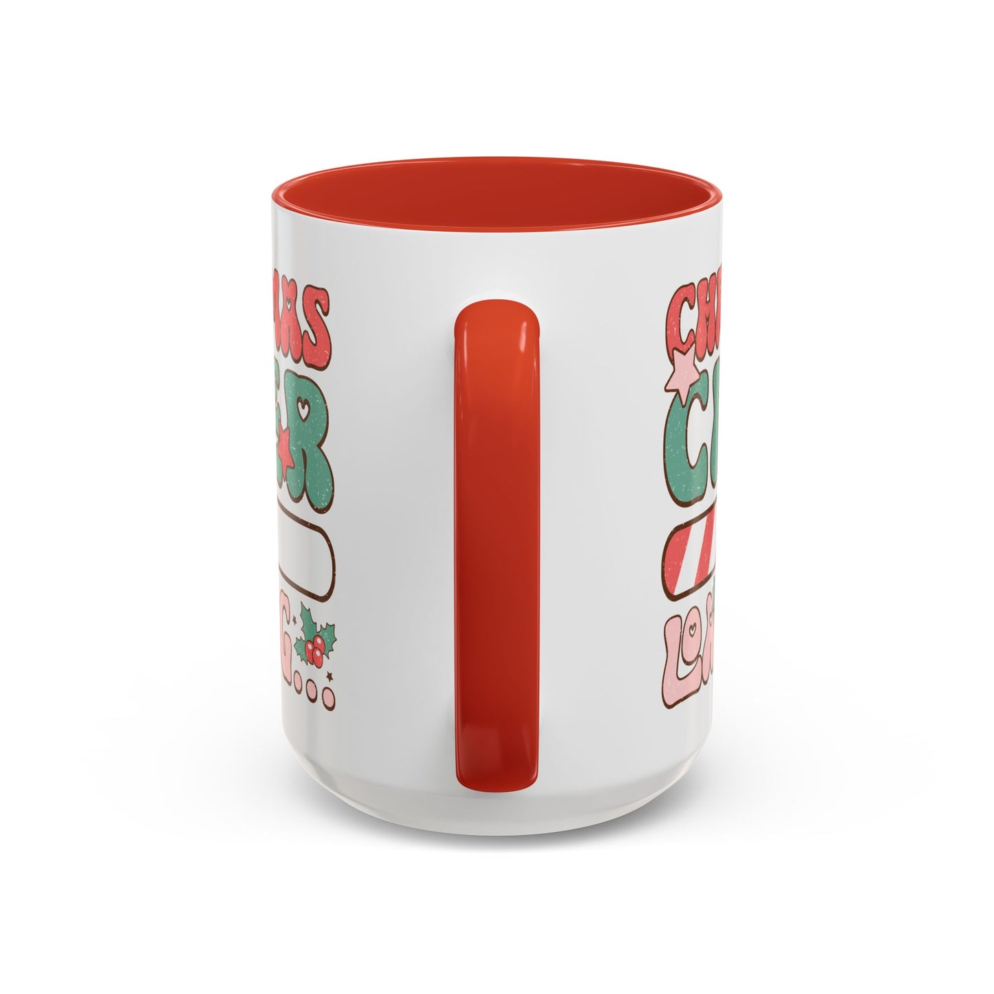 Accent Coffee Mug (11, 15oz) - Christmas Cheer Loading - Retro Vintage Theme Style