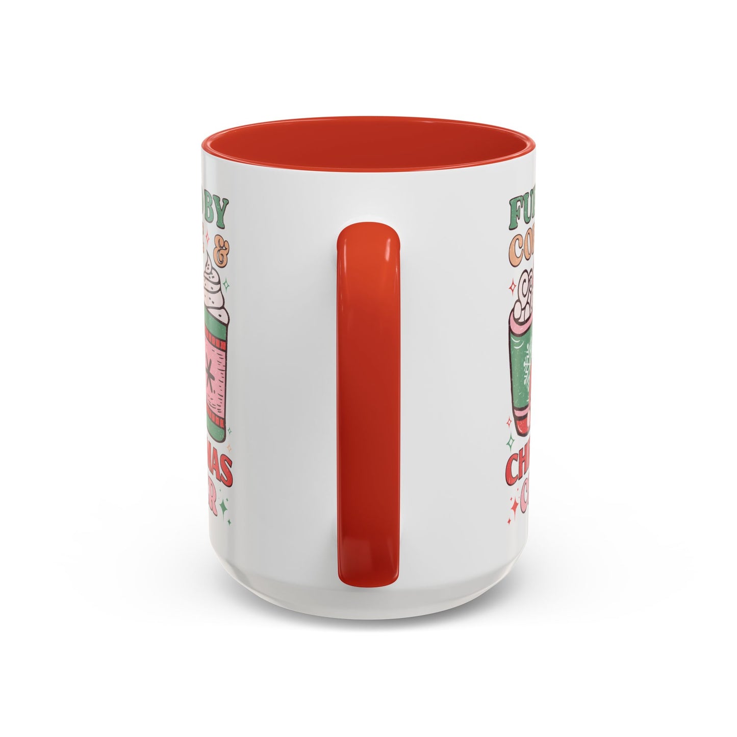 Coffee Mug Cup (11, 15oz) - Fueled by Coffee and Christmas Cheer - Retro Style Theme