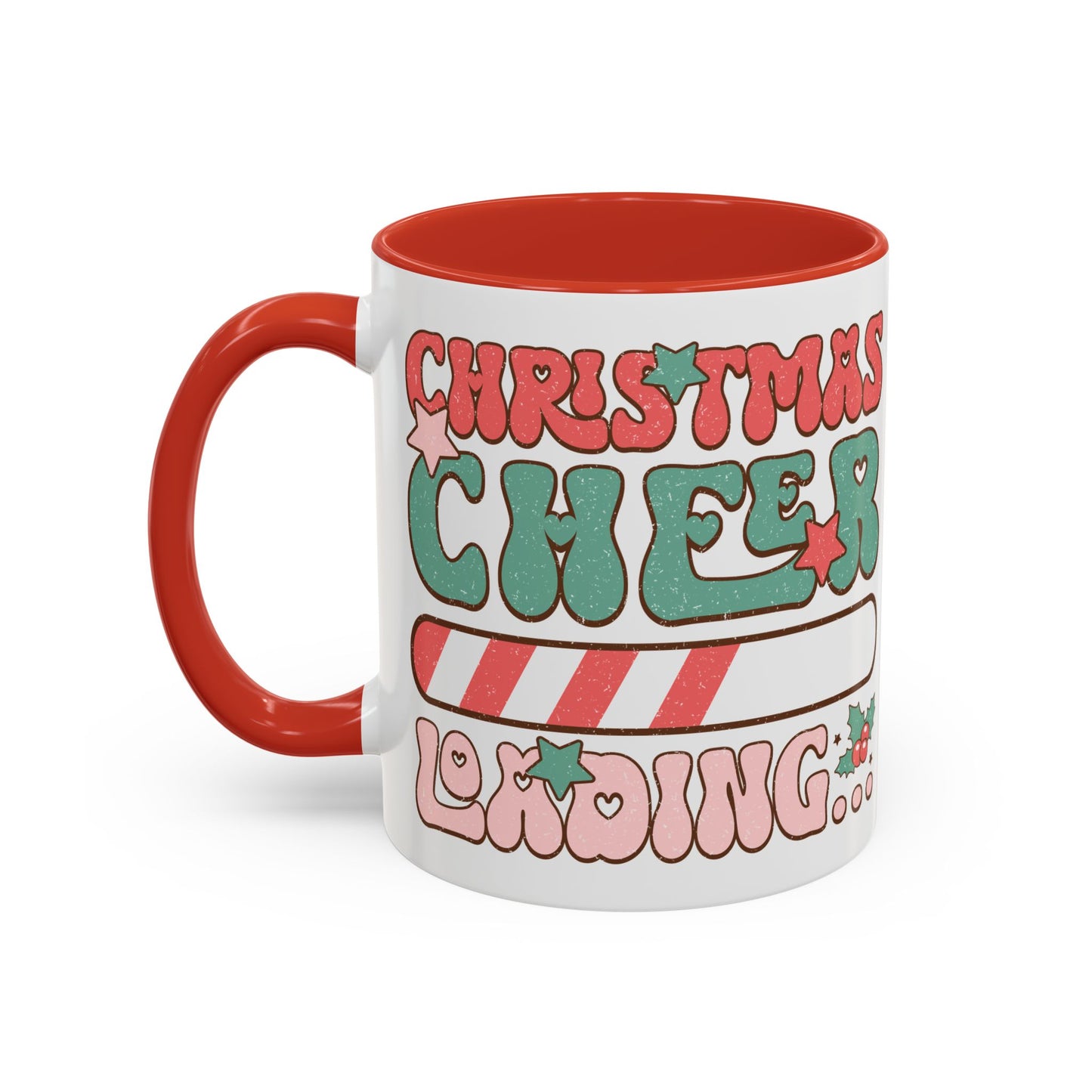Accent Coffee Mug (11, 15oz) - Christmas Cheer Loading - Retro Vintage Theme Style