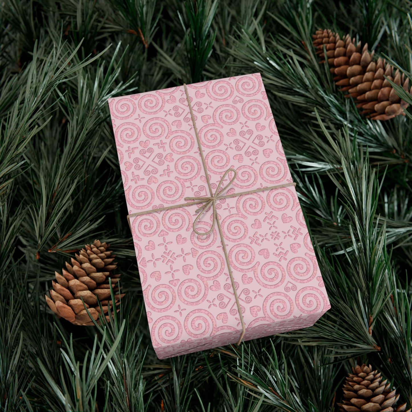 Gift Wrap Papers - Hmong Inspired - Debossed Leaf Pattern - Pink Theme