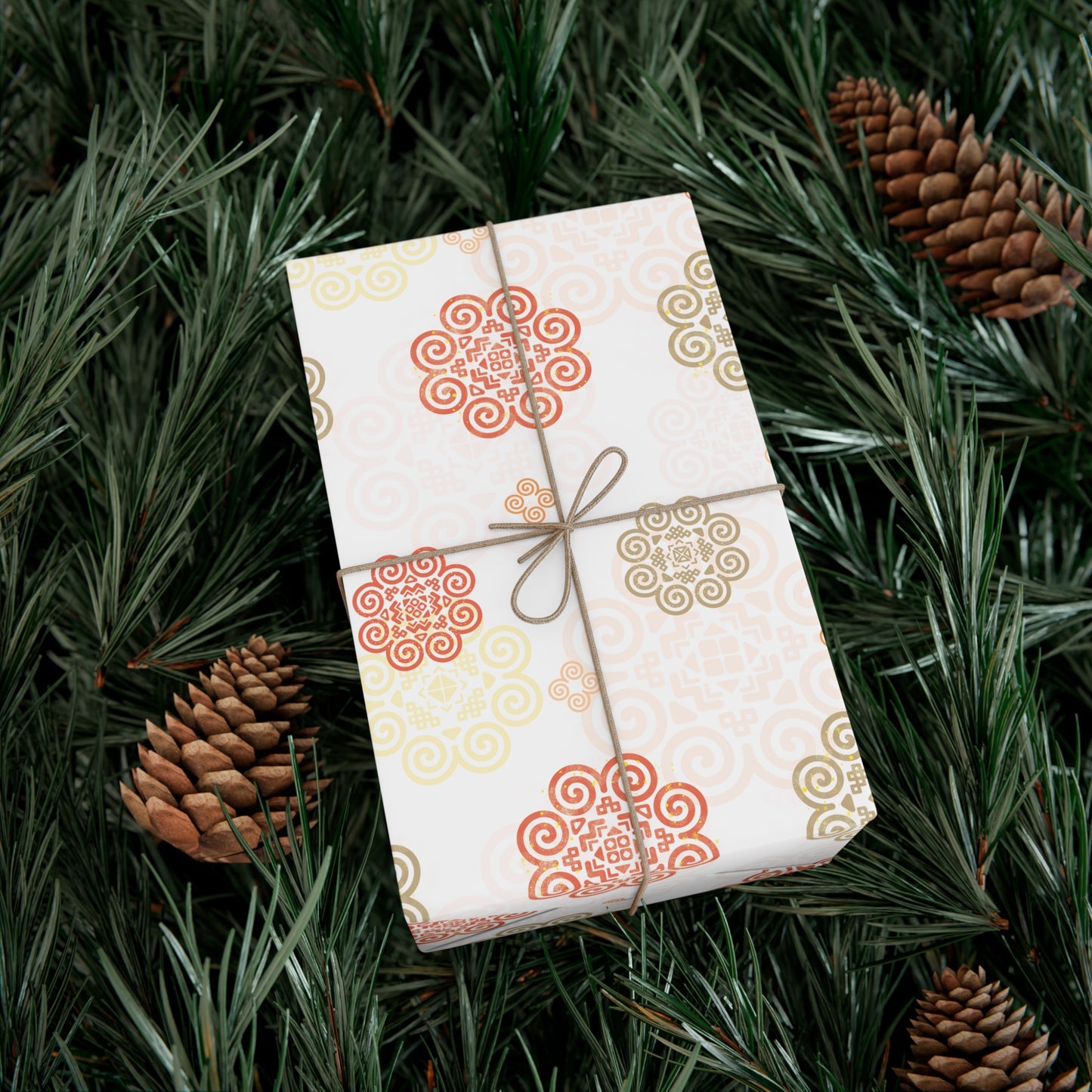 Gift Wrap Papers - Hmong Inspired - Fall Theme - Silhouette Pattern BG