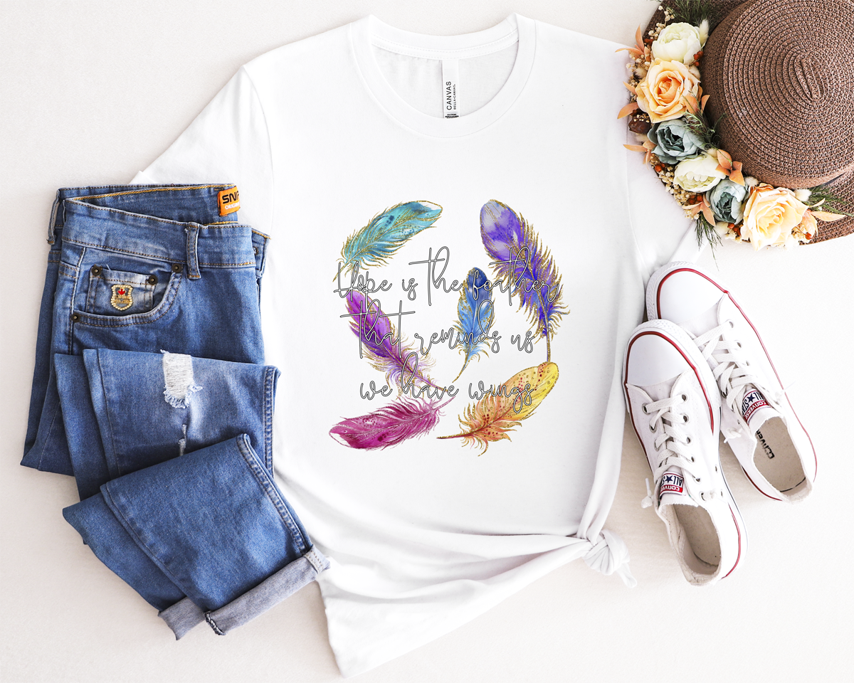 Hope is the feather...Unisex t-shirt