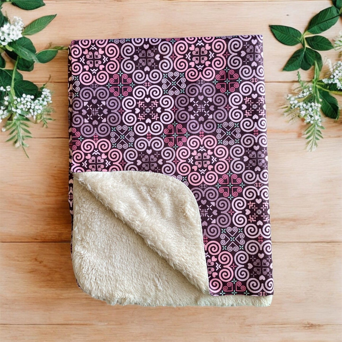 Sherpa Blanket (SAND) - Hmong Inspired - Cute Bright Colorful - WatercolorTextured - Brown Theme - Seamless BG