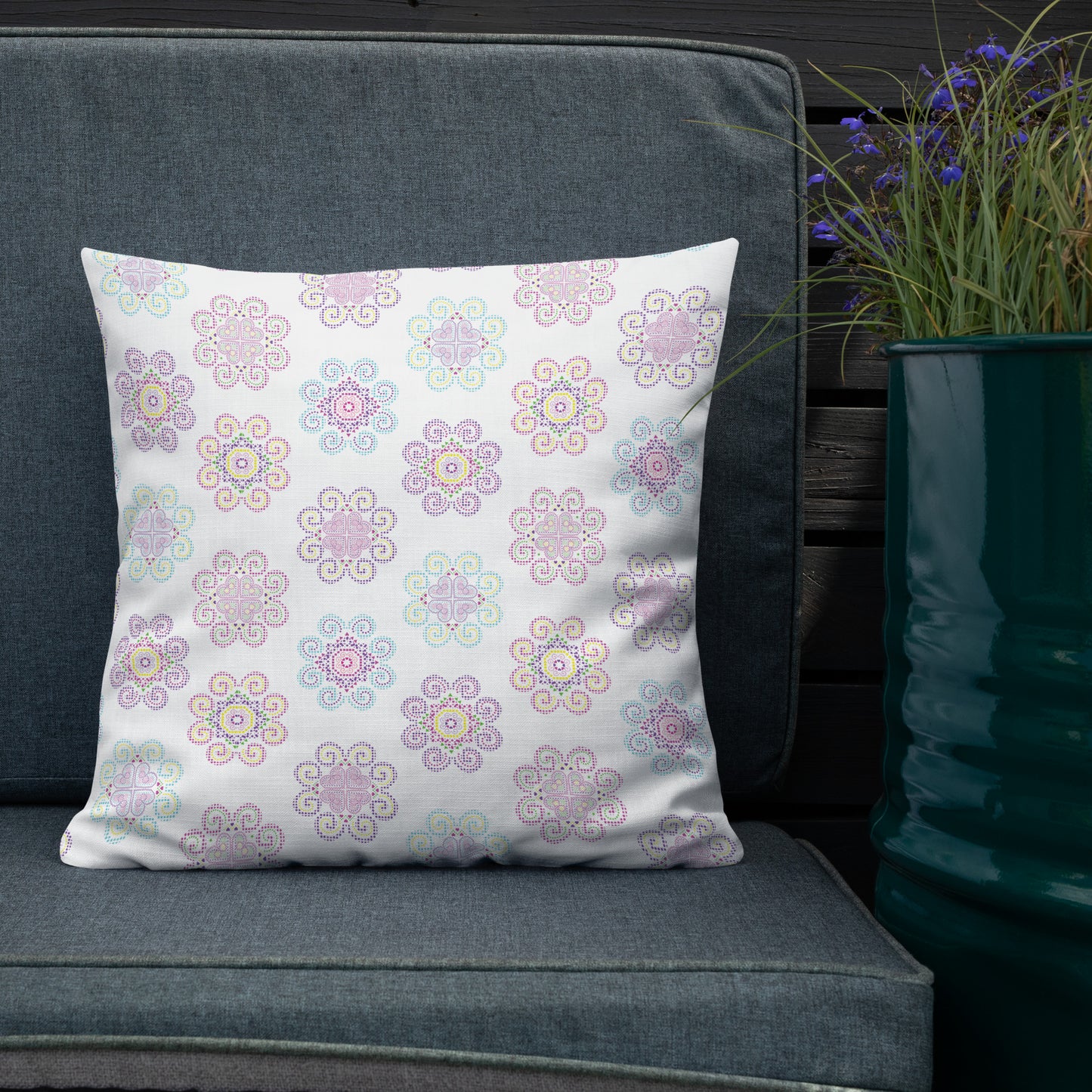 Colorful Hmong Inspired Patterns (Smaller Design) - Pillow, Decorative Pillow, Bed Pillow, Throw Pillow, Sofa Pillow