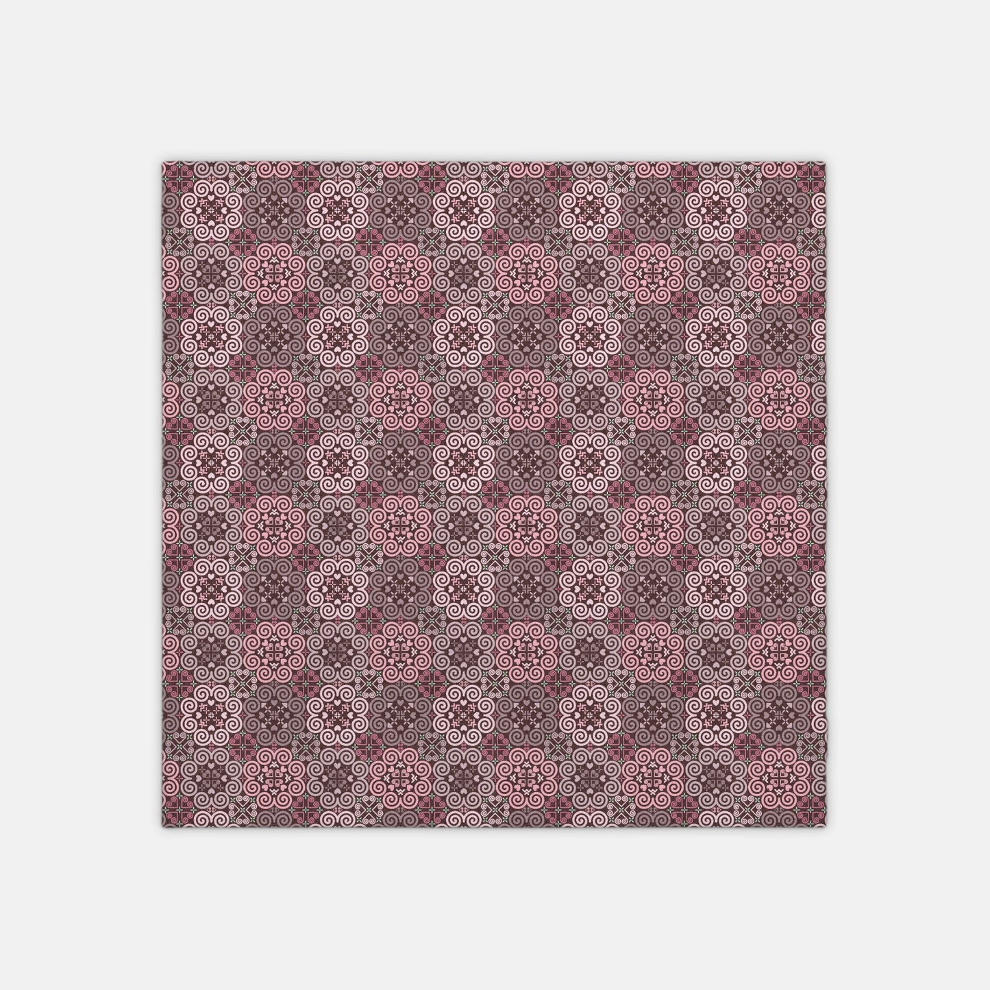 Swaddle Blanket - 42" x 42" - Hmong Inspired - Cute Bright Textured - Brown Theme - Seamless BG