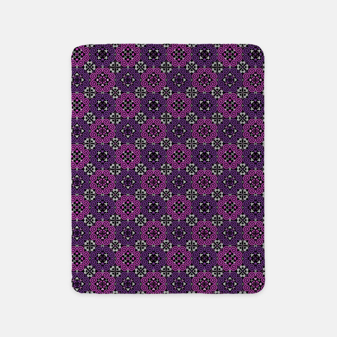 Sherpa Blanket (SAND) - Hmong Inspired - Cute Bright Colorful - Watercolor Textured - Pink Purple Theme - Seamless BG