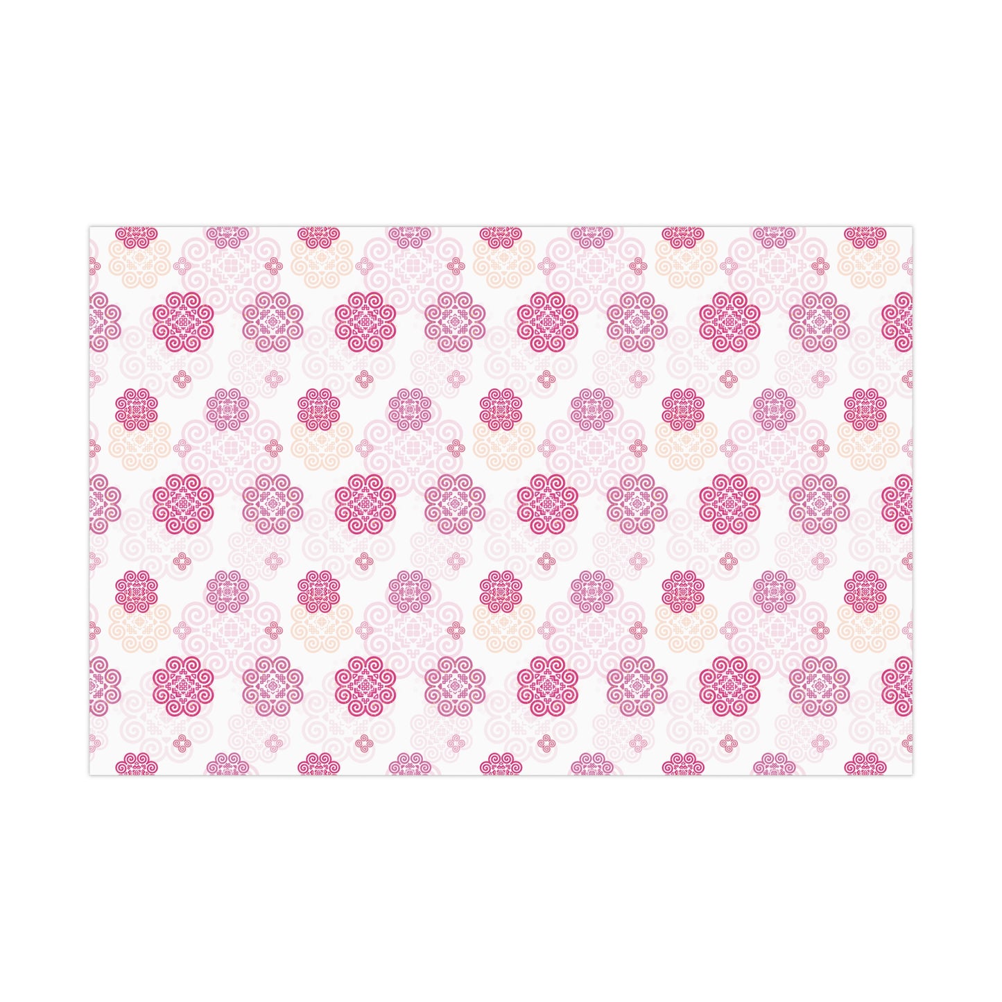 Gift Wrap Papers - Hmong Inspired - Pink Theme -  Silhouette Pattern BG