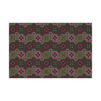 Gift Wrap Papers - Hmong Inspired - Cute Bright Colorful Bold - Red Pink Green Theme