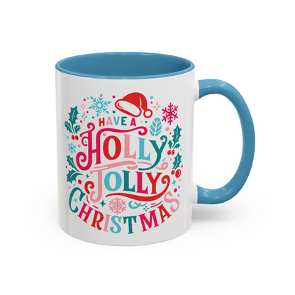 Coffee Mug Cup (11, 15oz) - Have a Holly Jolly Christmas - Retro Style Theme