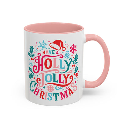 Coffee Mug Cup (11, 15oz) - Have a Holly Jolly Christmas - Retro Style Theme