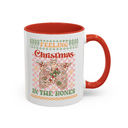 Coffee Mug Cup (11, 15oz) - Feeling Christmas in the Bones Retro Sweater Look Theme