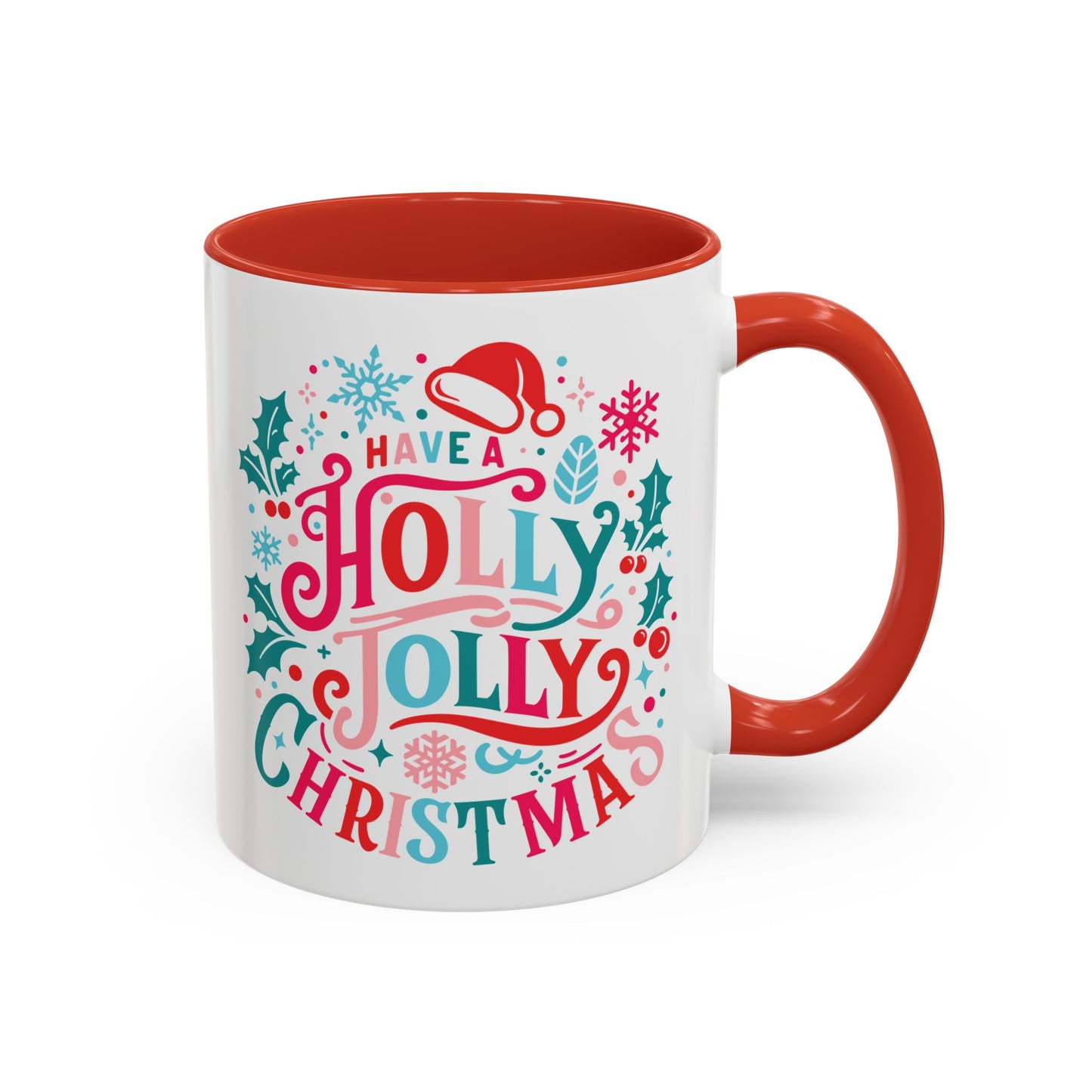 Coffee Mug Cup (11, 15oz) - Have a Holly Jolly Christmas - Retro Style Theme