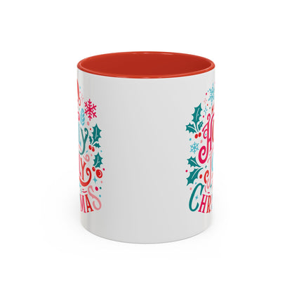 Coffee Mug Cup (11, 15oz) - Have a Holly Jolly Christmas - Retro Style Theme