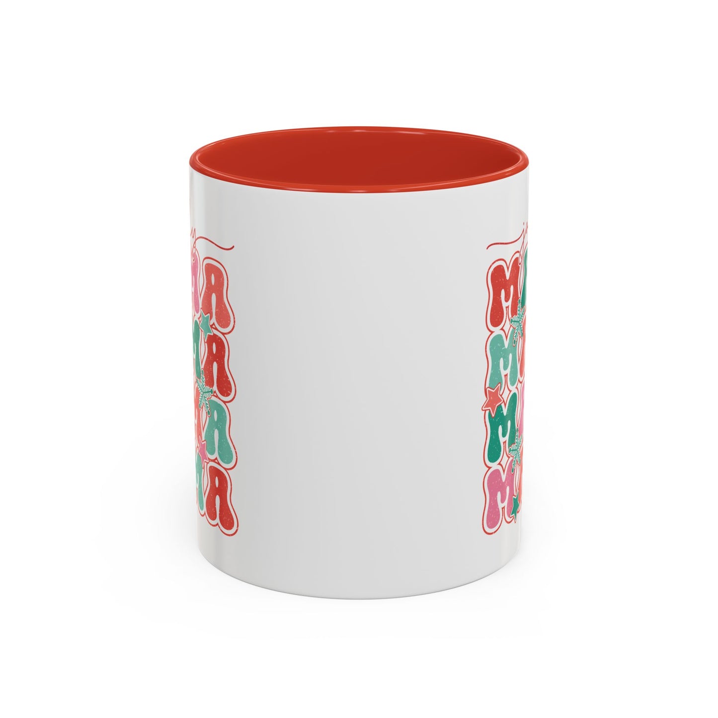 Coffee Mug Cup (11, 15oz) - Jolly Mama Retro Bright Colorful Style Theme Christmas