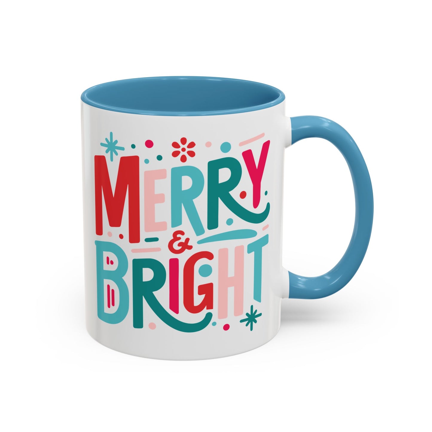 Coffee Mug Cup (11, 15oz) - Merry and Bright - Christmas Bright Colorful Vintage Theme Style