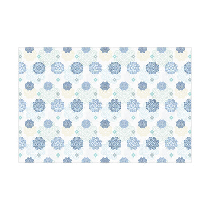 Gift Wrap Papers - Hmong Inspired - Blue Neutral Theme -  Silhouette Pattern BG