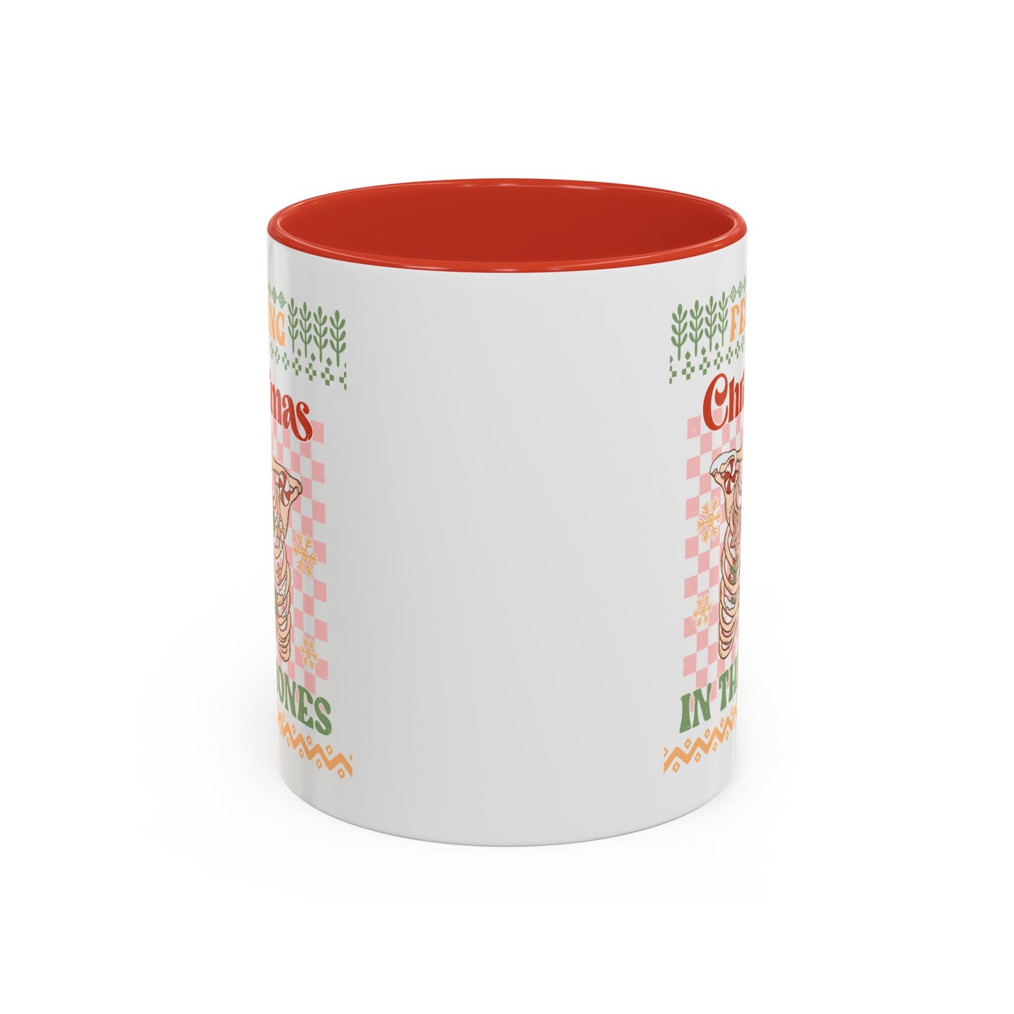 Coffee Mug Cup (11, 15oz) - Feeling Christmas in the Bones Retro Sweater Look Theme