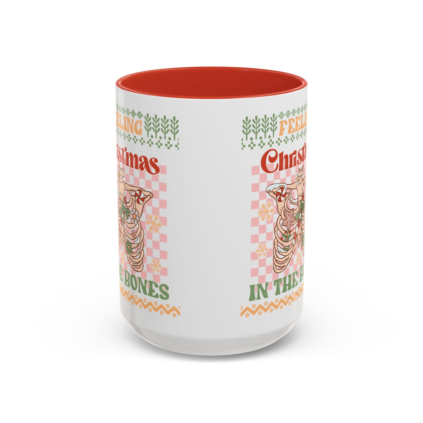 Coffee Mug Cup (11, 15oz) - Feeling Christmas in the Bones Retro Sweater Look Theme