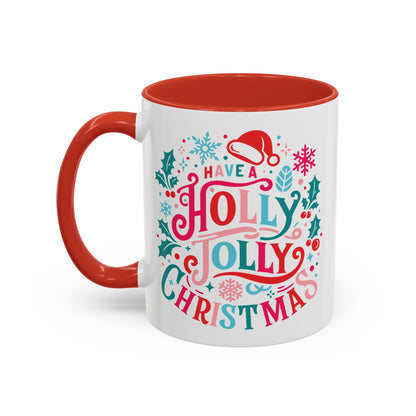 Coffee Mug Cup (11, 15oz) - Have a Holly Jolly Christmas - Retro Style Theme