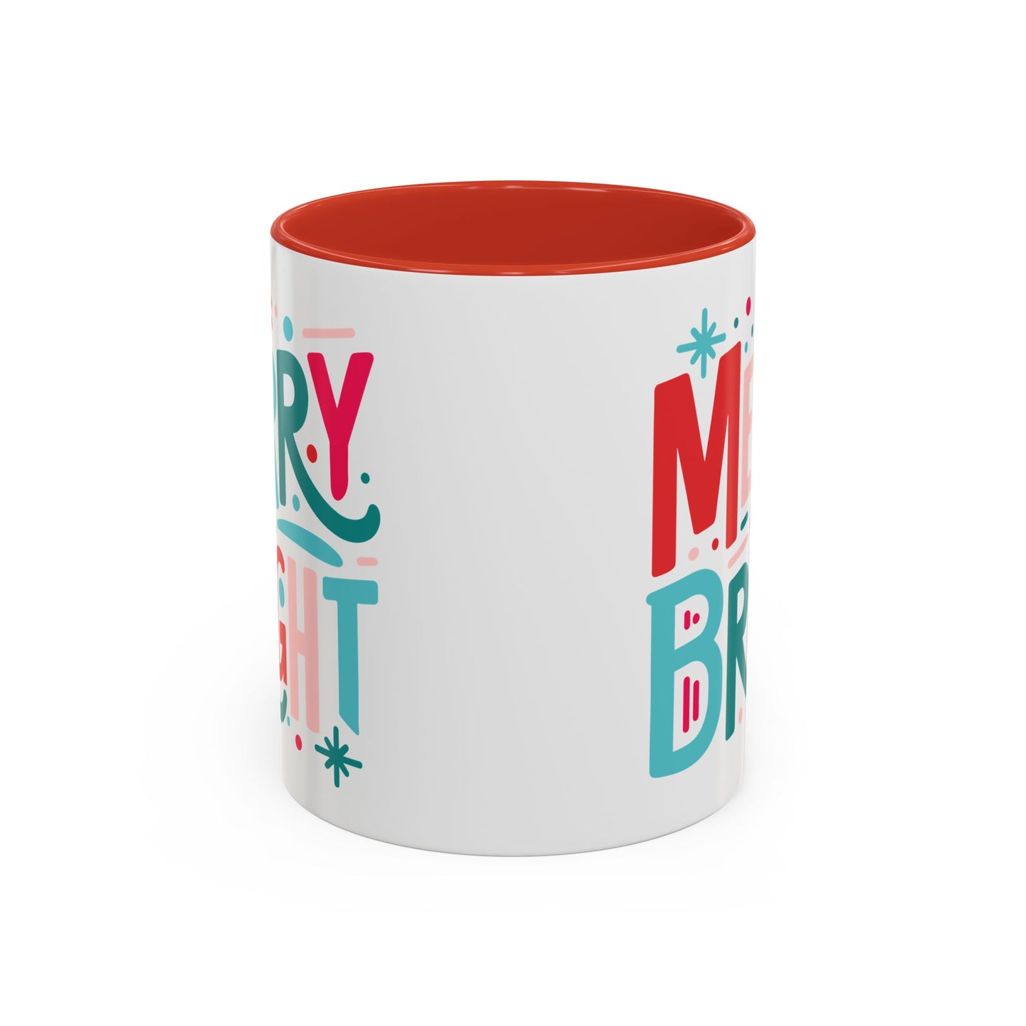 Coffee Mug Cup (11, 15oz) - Merry and Bright - Christmas Bright Colorful Vintage Theme Style