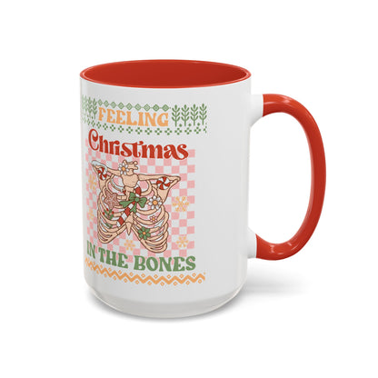 Coffee Mug Cup (11, 15oz) - Feeling Christmas in the Bones Retro Sweater Look Theme