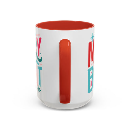 Coffee Mug Cup (11, 15oz) - Merry and Bright - Christmas Bright Colorful Vintage Theme Style