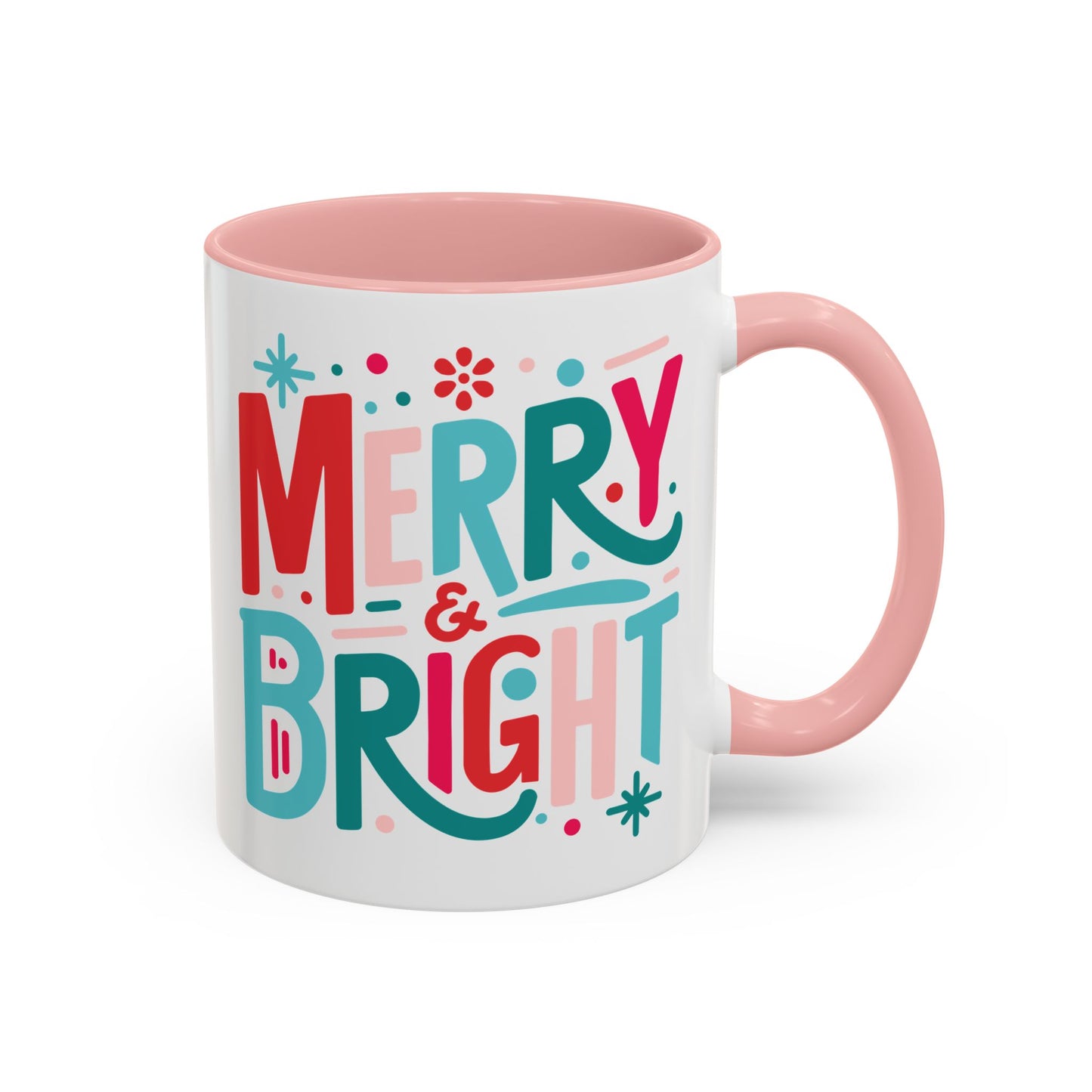 Coffee Mug Cup (11, 15oz) - Merry and Bright - Christmas Bright Colorful Vintage Theme Style