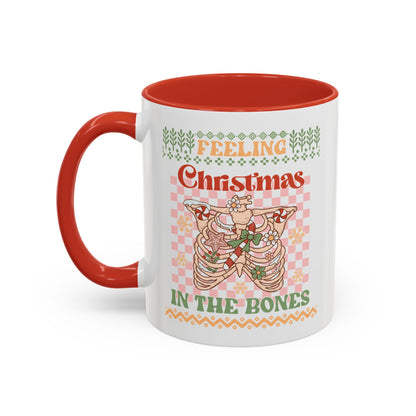 Coffee Mug Cup (11, 15oz) - Feeling Christmas in the Bones Retro Sweater Look Theme