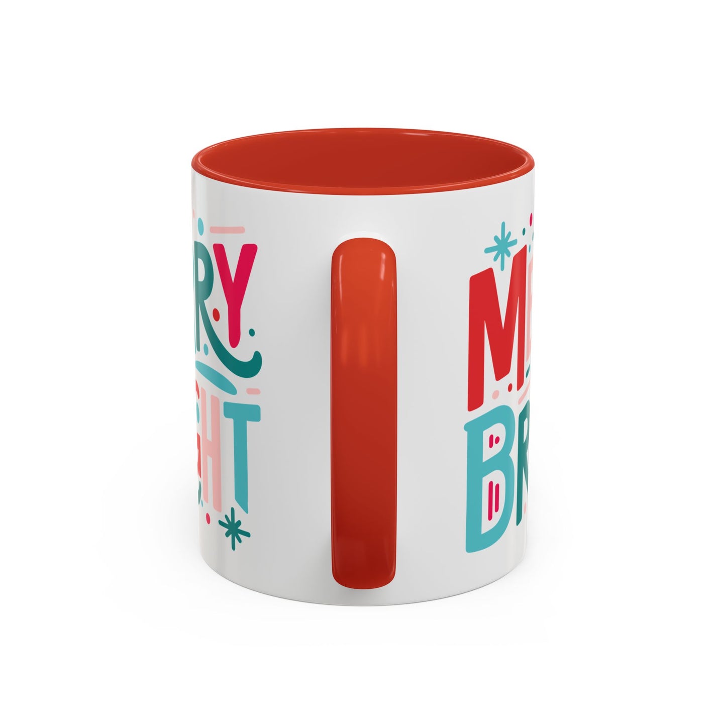 Coffee Mug Cup (11, 15oz) - Merry and Bright - Christmas Bright Colorful Vintage Theme Style