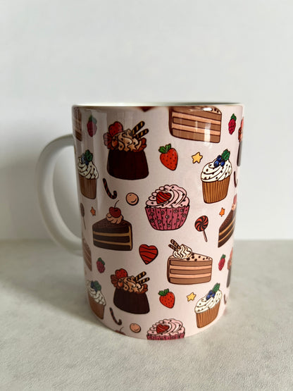 Mug 15oz White Ceramic - Assorted Sweeties Bakery - Cupcakes and Cakes