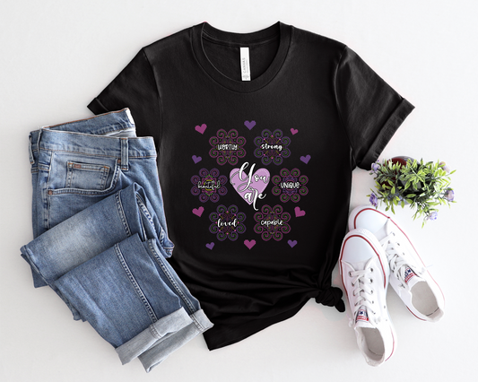 Unisex t-shirt: Affirmation - Hmong Inspired Design for Black Shirt