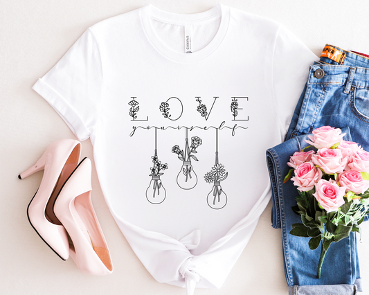 T-Shirt: LOVE Yourself (Floral Bulb) Design